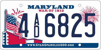 MD license plate 4AD6825