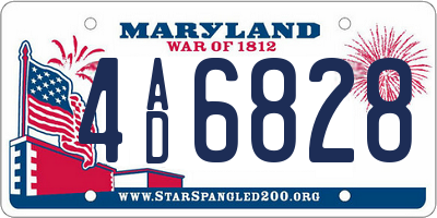 MD license plate 4AD6828