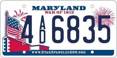 MD license plate 4AD6835