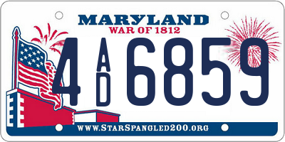 MD license plate 4AD6859
