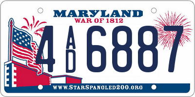 MD license plate 4AD6887