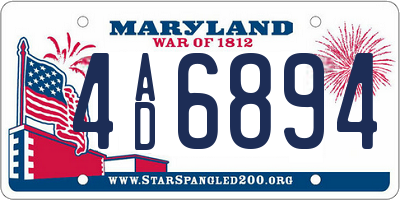 MD license plate 4AD6894