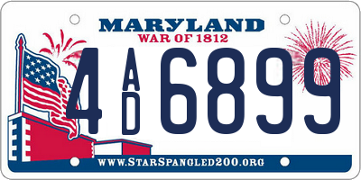 MD license plate 4AD6899