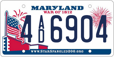MD license plate 4AD6904