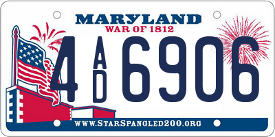 MD license plate 4AD6906