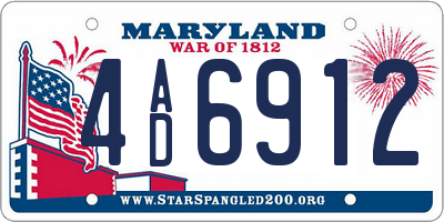 MD license plate 4AD6912