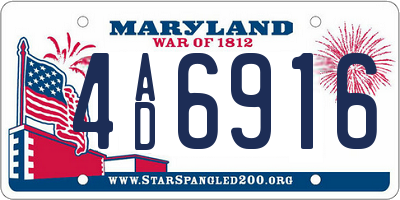 MD license plate 4AD6916