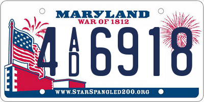 MD license plate 4AD6918