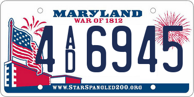 MD license plate 4AD6945