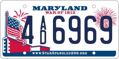 MD license plate 4AD6969
