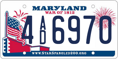 MD license plate 4AD6970