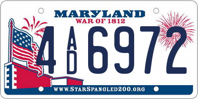 MD license plate 4AD6972