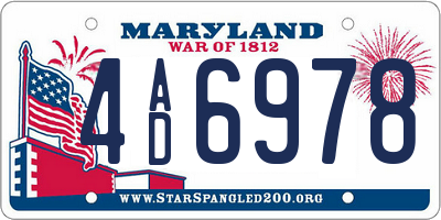 MD license plate 4AD6978