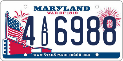 MD license plate 4AD6988