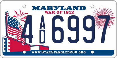 MD license plate 4AD6997