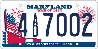 MD license plate 4AD7002
