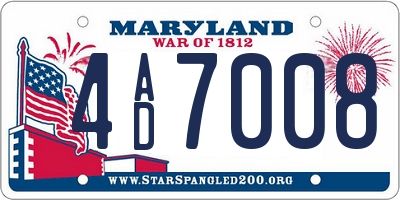 MD license plate 4AD7008