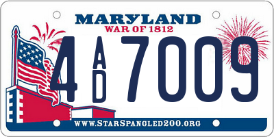MD license plate 4AD7009