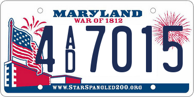 MD license plate 4AD7015