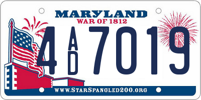 MD license plate 4AD7019