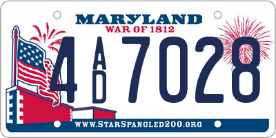 MD license plate 4AD7028