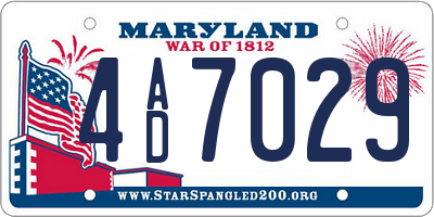 MD license plate 4AD7029