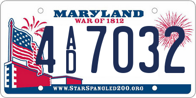 MD license plate 4AD7032