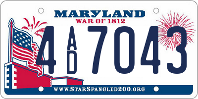 MD license plate 4AD7043