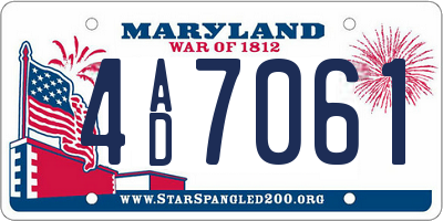 MD license plate 4AD7061