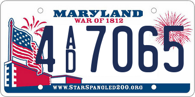 MD license plate 4AD7065