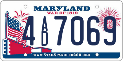 MD license plate 4AD7069