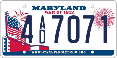 MD license plate 4AD7071