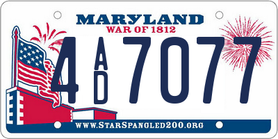 MD license plate 4AD7077