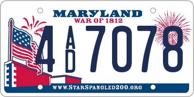 MD license plate 4AD7078