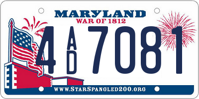 MD license plate 4AD7081