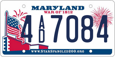 MD license plate 4AD7084