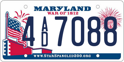 MD license plate 4AD7088