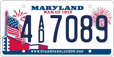 MD license plate 4AD7089