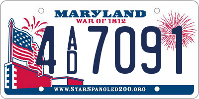 MD license plate 4AD7091