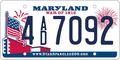 MD license plate 4AD7092