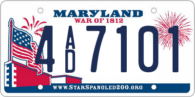 MD license plate 4AD7101