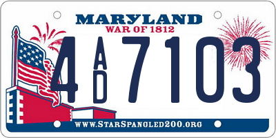 MD license plate 4AD7103