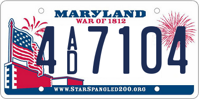 MD license plate 4AD7104