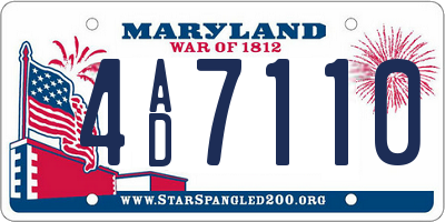 MD license plate 4AD7110