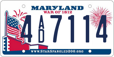 MD license plate 4AD7114