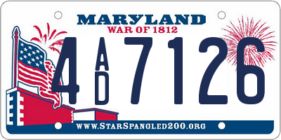 MD license plate 4AD7126