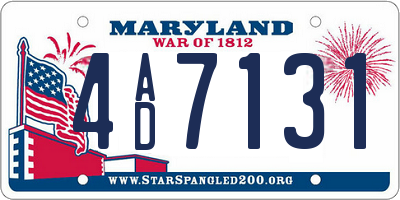 MD license plate 4AD7131