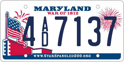 MD license plate 4AD7137