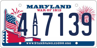 MD license plate 4AD7139