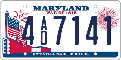 MD license plate 4AD7141